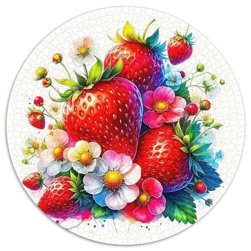 Erdbeere 1000-teiliges Puzzle Für Frauen, Männer Fruchtfertigung Herausforderndes Puzzle Entspannend Familie Aktivität Spiele Geschenk Zum Geburtstag 1000pcs (67.5x67.5cm) von PFQHUAIDH