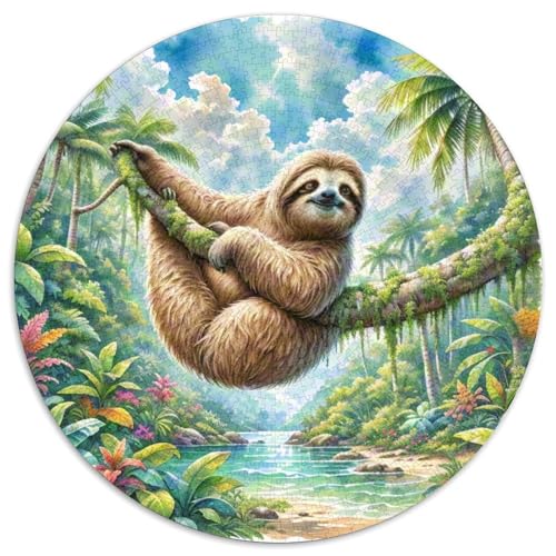 Faulheit 1000-teiliges Puzzle Für Erwachsene Kinder Tiere Herausforderndes Puzzle Entspannend Familie Aktivität Spiele Geschenk Zum Geburtstag 1000pcs (67.5x67.5cm) von PFQHUAIDH