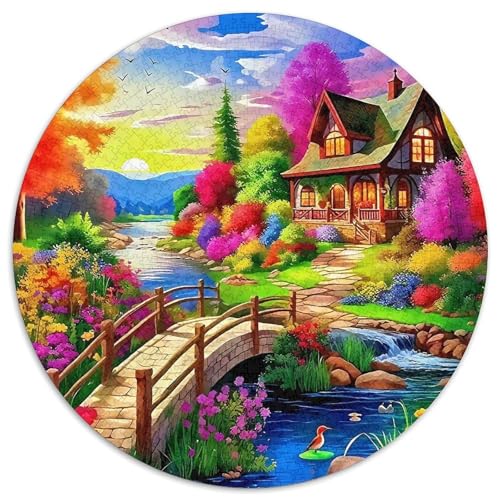 Ferienhaus 1000-teiliges Puzzle Für Erwachsene Kinder Landschaft Anspruchsvolles Puzzle Entspannend Familie Aktivität Spiele Geschenk Zum Geburtstag 1000pcs (67.5x67.5cm) von PFQHUAIDH