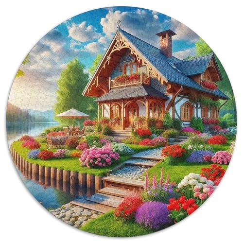 Ferienhaus 1000-teiliges Puzzle Für Erwachsene Kinder Landschaft Anspruchsvolles Puzzle Entspannend Familie Aktivität Spiele Geschenk Zum Geburtstag 1000pcs (67.5x67.5cm) von PFQHUAIDH