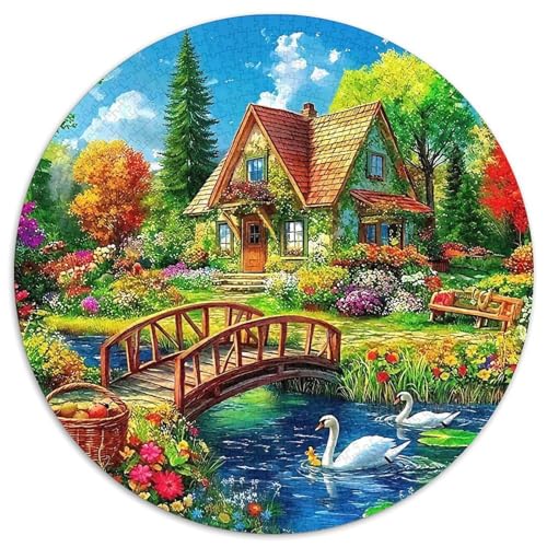 Ferienhaus 1000-teiliges Puzzle Für Erwachsene Kinder Landschaft Anspruchsvolles Puzzle Entspannend Familie Aktivität Spiele Geschenk Zum Geburtstag 1000pcs (67.5x67.5cm) von PFQHUAIDH