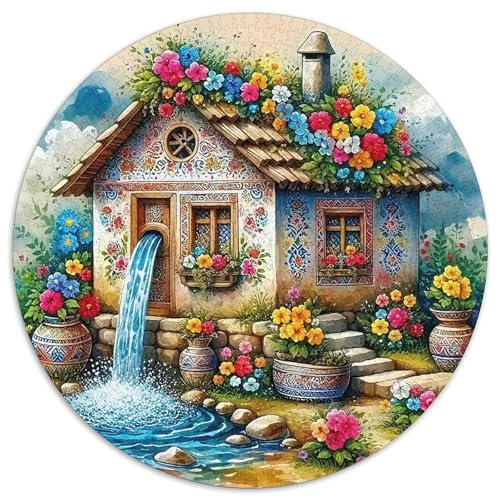 Ferienhaus 1000-teiliges Puzzle Für Erwachsene Kinder Landschaft Anspruchsvolles Puzzle Entspannend Familienspielabende Spielzeug Geschenk 1000pcs (67.5x67.5cm) von PFQHUAIDH