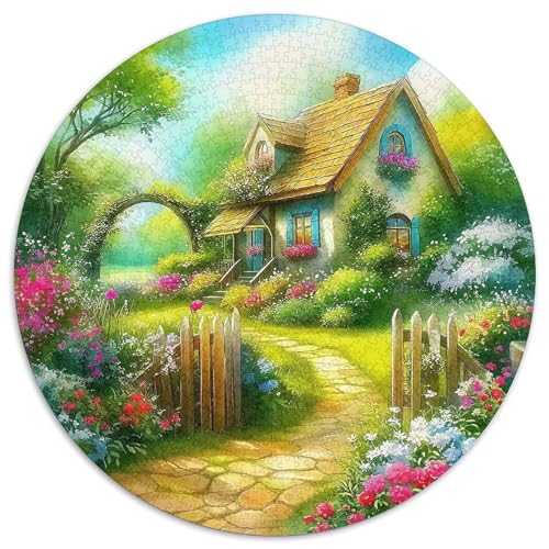 Ferienhaus 1000-teiliges Puzzle Für Erwachsene Kinder Landschaft Herausforderndes Puzzle Entspannend Familie Aktivität Spiele Spielzeug Geschenk 1000pcs (67.5x67.5cm) von PFQHUAIDH