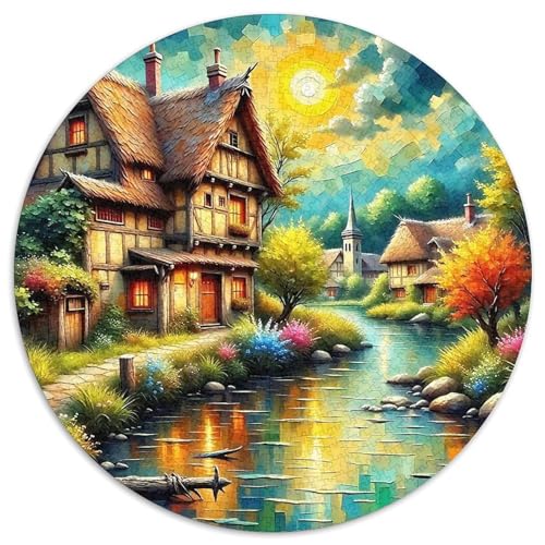 Ferienhaus 1000-teiliges Puzzle Für Erwachsene Kinder Landschaft Herausforderndes Puzzle Stress Abbauen Familie Aktivität Spiele Spielzeug Geschenk 1000pcs (67.5x67.5cm) von PFQHUAIDH