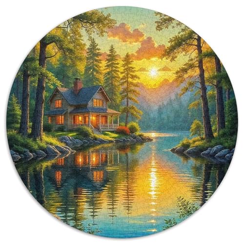 Ferienhaus 1000-teiliges Puzzle Für Erwachsene Kinder Landschaft Herausforderndes Puzzle Stress Abbauen Familie Aktivität Spiele Spielzeug Geschenk 1000pcs (67.5x67.5cm) von PFQHUAIDH