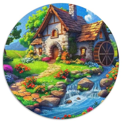 Ferienhaus 1000-teiliges Puzzle Für Erwachsene Kinder Landschaft Herausforderndes Puzzle Stress Abbauen Familienspielabende Spielzeug Geschenk 1000pcs (67.5x67.5cm) von PFQHUAIDH