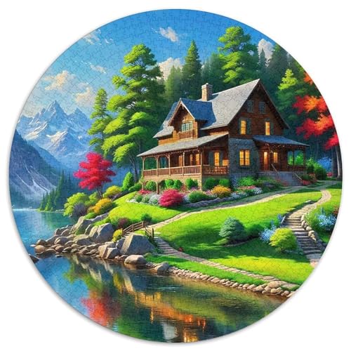 Ferienhaus 1000-teiliges Puzzle Für Frauen, Männer Landschaft Anspruchsvolles Puzzle Entspannend Familie Aktivität Spiele Geschenk Zum Geburtstag 1000pcs (67.5x67.5cm) von PFQHUAIDH