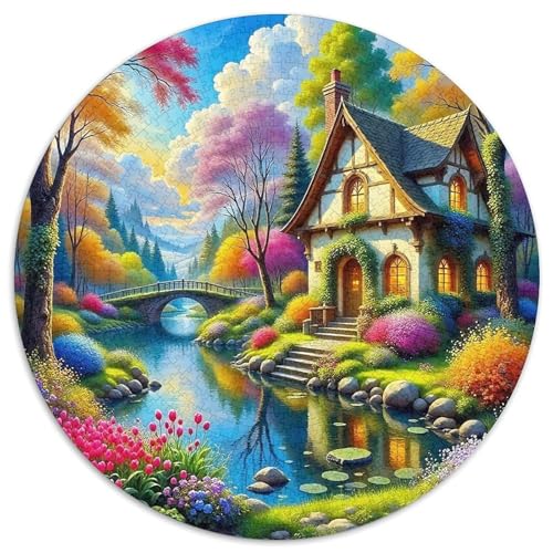 Ferienhaus 1000-teiliges Puzzle Für Frauen, Männer Landschaft Anspruchsvolles Puzzle Stress Abbauen Familie Aktivität Spiele Spielzeug Geschenk 1000pcs (67.5x67.5cm) von PFQHUAIDH