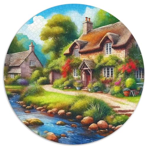 Ferienhaus 1000-teiliges Puzzle Für Frauen, Männer Landschaft Anspruchsvolles Puzzle Stress Abbauen Familienspielabende Spielzeug Geschenk 1000pcs (67.5x67.5cm) von PFQHUAIDH