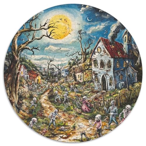 Halloween Dorf 1000-teiliges Puzzle Für Frauen, Männer Fantasy Stil Herausforderndes Puzzle Entspannend Perfekt Für Spieleabende Geschenk Zum Geburtstag 1000pcs (67.5x67.5cm) von PFQHUAIDH