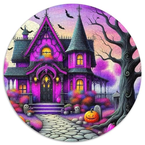 Halloween Schloss 1000-teiliges Puzzle Für Erwachsene Kinder Urlaubsthema Anspruchsvolles Puzzle Stress Abbauen Perfekt Für Spieleabende Spielzeug Geschenk 1000pcs (67.5x67.5cm) von PFQHUAIDH