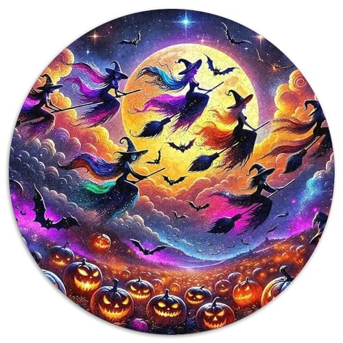 Hexe 1000-teiliges Puzzle Für Erwachsene Kinder Halloween Herausforderndes Puzzle Entspannend Familie Aktivität Spiele Spielzeug Geschenk 1000pcs (67.5x67.5cm) von PFQHUAIDH