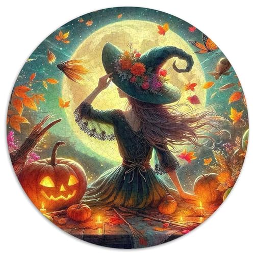 Hexe 1000-teiliges Puzzle Für Frauen, Männer Halloween Herausforderndes Puzzle Stress Abbauen Familie Aktivität Spiele Spielzeug Geschenk 1000pcs (67.5x67.5cm) von PFQHUAIDH