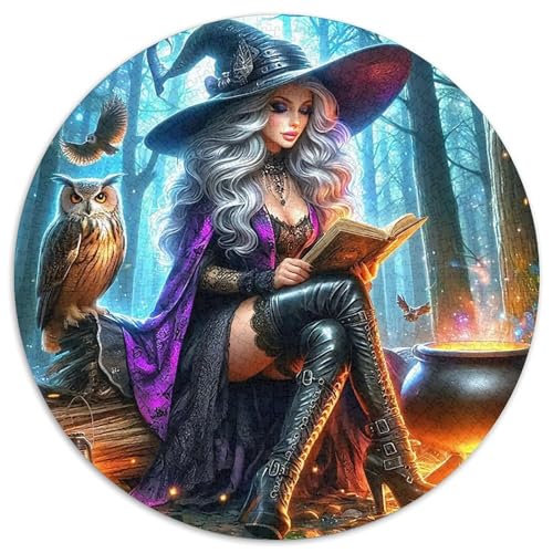 Hexe 1000-teiliges Puzzle Für Frauen, Männer Halloween Herausforderndes Puzzle Stress Abbauen Perfekt Für Spieleabende Geschenk Zum Geburtstag 1000pcs (67.5x67.5cm) von PFQHUAIDH