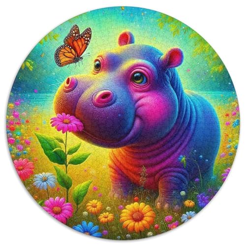Hippopotamus 1000-teiliges Puzzle Für Frauen, Männer Afrikanisches Tier Anspruchsvolles Puzzle Entspannend Familienspielabende Spielzeug Geschenk 1000pcs (67.5x67.5cm) von PFQHUAIDH