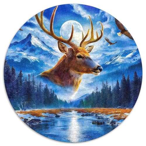 Hirsch 1000-teiliges Puzzle Für Erwachsene Kinder Schnee Berg Anspruchsvolles Puzzle Stress Abbauen Familie Aktivität Spiele Geschenk Zum Geburtstag 1000pcs (67.5x67.5cm) von PFQHUAIDH