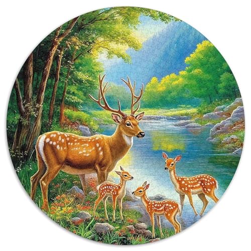 Hirsch 1000-teiliges Puzzle Für Frauen, Männer Waldtier Anspruchsvolles Puzzle Entspannend Familienspielabende Spielzeug Geschenk 1000pcs (67.5x67.5cm) von PFQHUAIDH