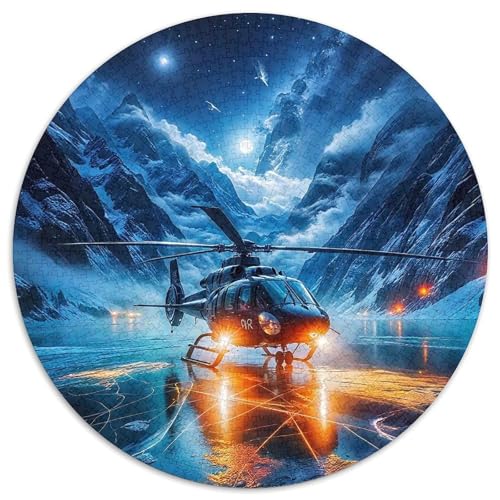 Hubschrauber 1000-teiliges Puzzle Für Frauen, Männer Schnee Berg Herausforderndes Puzzle Entspannend Familienspielabende Spielzeug Geschenk 1000pcs (67.5x67.5cm) von PFQHUAIDH