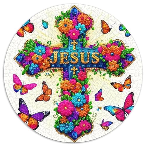Kreuz 1000-teiliges Puzzle Für Frauen, Männer Blumen Herausforderndes Puzzle Entspannend Familienspielabende Geschenk Zum Geburtstag 1000pcs (67.5x67.5cm) von PFQHUAIDH