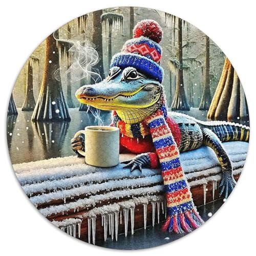Krokodil 1000-teiliges Puzzle Für Frauen, Männer Reptilien Herausforderndes Puzzle Entspannend Familienspielabende Spielzeug Geschenk 1000pcs (67.5x67.5cm) von PFQHUAIDH
