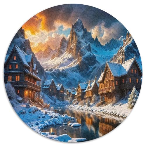 Logkabine 1000-teiliges Puzzle Für Erwachsene Kinder Schnee Berg Anspruchsvolles Puzzle Entspannend Familienspielabende Spielzeug Geschenk 1000pcs (67.5x67.5cm) von PFQHUAIDH