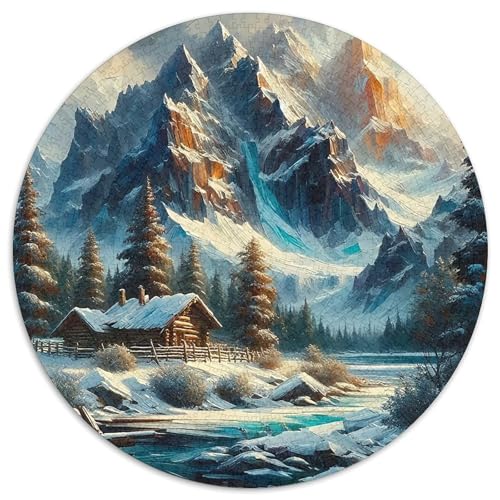 Logkabine 1000-teiliges Puzzle Für Frauen, Männer Schnee Berg Anspruchsvolles Puzzle Stress Abbauen Familienspielabende Spielzeug Geschenk 1000pcs (67.5x67.5cm) von PFQHUAIDH