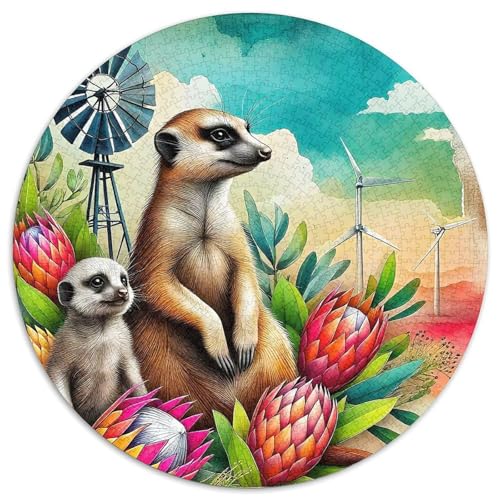 Meerkat 1000-teiliges Puzzle Für Erwachsene Kinder Afrikanisches Tier Anspruchsvolles Puzzle Stress Abbauen Familienspielabende Geschenk Zum Geburtstag 1000pcs (67.5x67.5cm) von PFQHUAIDH