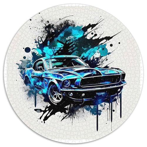 Muskel Auto 1000-teiliges Puzzle Für Frauen, Männer Fahrzeug Herausforderndes Puzzle Entspannend Familienspielabende Spielzeug Geschenk 1000pcs (67.5x67.5cm) von PFQHUAIDH