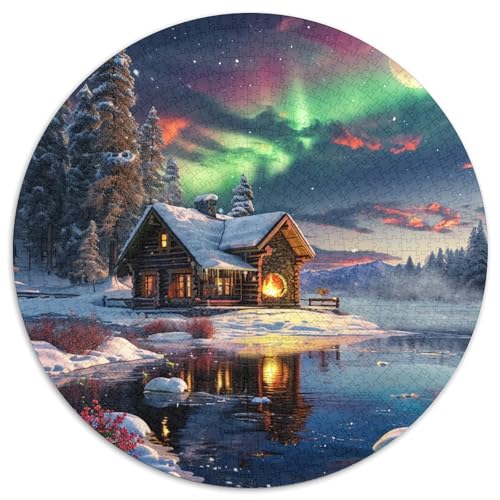 Norwegische Aurora 1000-teiliges Puzzle Für Erwachsene Kinder Fantasy Stil Herausforderndes Puzzle Stress Abbauen Perfekt Für Spieleabende Spielzeug Geschenk 1000pcs (67.5x67.5cm) von PFQHUAIDH