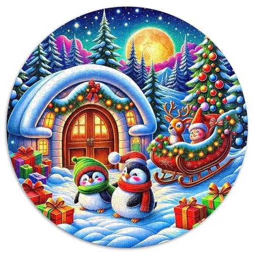 Pinguin 1000-teiliges Puzzle Für Erwachsene Kinder Winterszene Anspruchsvolles Puzzle Entspannend Familie Aktivität Spiele Geschenk Zum Geburtstag 1000pcs (67.5x67.5cm) von PFQHUAIDH