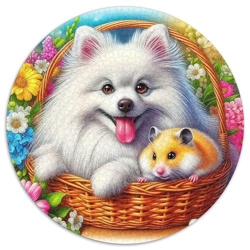 Pommern 1000-teiliges Puzzle Für Erwachsene Kinder Kleiner Hund Anspruchsvolles Puzzle Entspannend Familie Aktivität Spiele Spielzeug Geschenk 1000pcs (67.5x67.5cm) von PFQHUAIDH