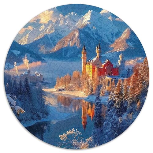 Schloss 1000 Stück Puzzles Für Erwachsene Kinder Schnee Berg Herausforderndes Puzzle Stress Abbauen Perfekt Für Spieleabende Geschenk Zum Geburtstag 1000pcs (67.5x67.5cm) von PFQHUAIDH