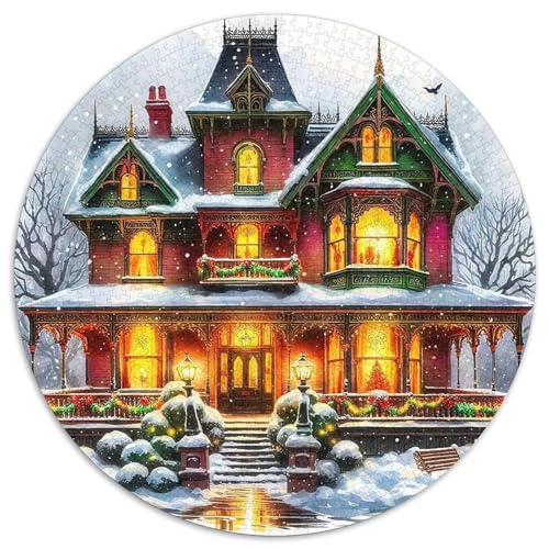 Schnee Szene Schloss 1000-teiliges Puzzle Für Erwachsene Kinder Kirche & Weihnachtsbaum Herausforderndes Puzzle Entspannend Familie Aktivität Spiele Geschenk Zum Geburtstag 1000pcs (67.5x67.5cm) von PFQHUAIDH