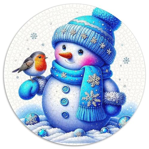 Schneemann 1000-teiliges Puzzle Für Erwachsene Kinder Weihnachten Anspruchsvolles Puzzle Entspannend Familienspielabende Spielzeug Geschenk 1000pcs (67.5x67.5cm) von PFQHUAIDH