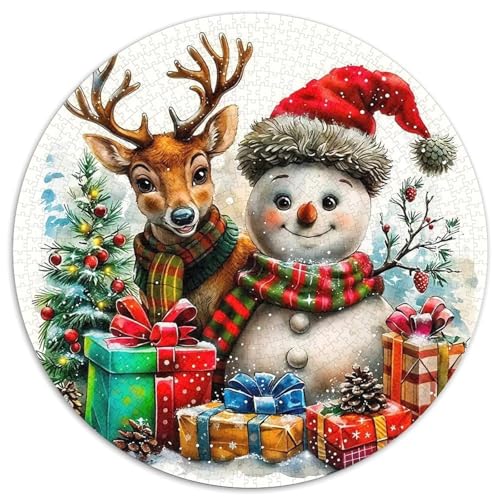Schneemann 1000-teiliges Puzzle Für Erwachsene Kinder Weihnachten Anspruchsvolles Puzzle Stress Abbauen Familie Aktivität Spiele Spielzeug Geschenk 1000pcs (67.5x67.5cm) von PFQHUAIDH