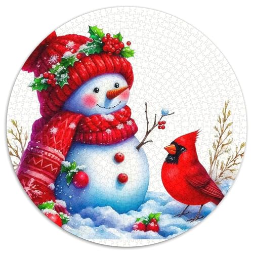 Schneemann 1000-teiliges Puzzle Für Erwachsene Kinder Weihnachten Anspruchsvolles Puzzle Stress Abbauen Familienspielabende Spielzeug Geschenk 1000pcs (67.5x67.5cm) von PFQHUAIDH