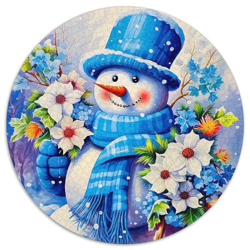 Schneemann 1000-teiliges Puzzle Für Erwachsene Kinder Weihnachten Herausforderndes Puzzle Entspannend Familienspielabende Geschenk Zum Geburtstag 1000pcs (67.5x67.5cm) von PFQHUAIDH