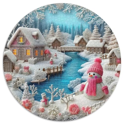 Schneemann 1000-teiliges Puzzle Für Erwachsene Kinder Weihnachten Herausforderndes Puzzle Entspannend Familienspielabende Spielzeug Geschenk 1000pcs (67.5x67.5cm) von PFQHUAIDH