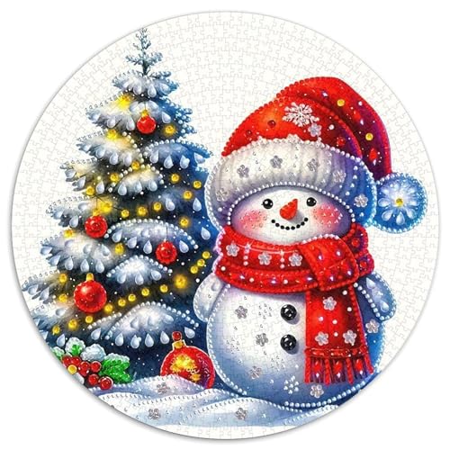 Schneemann 1000-teiliges Puzzle Für Erwachsene Kinder Weihnachten Herausforderndes Puzzle Entspannend Familienspielabende Spielzeug Geschenk 1000pcs (67.5x67.5cm) von PFQHUAIDH