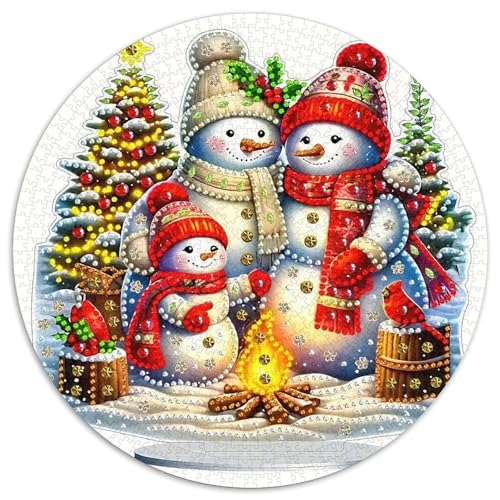 Schneemann 1000-teiliges Puzzle Für Erwachsene Kinder Weihnachten Herausforderndes Puzzle Entspannend Perfekt Für Spieleabende Spielzeug Geschenk 1000pcs (67.5x67.5cm) von PFQHUAIDH