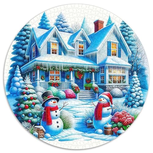 Schneemann 1000-teiliges Puzzle Für Erwachsene Kinder Weihnachten Herausforderndes Puzzle Stress Abbauen Familie Aktivität Spiele Spielzeug Geschenk 1000pcs (67.5x67.5cm) von PFQHUAIDH
