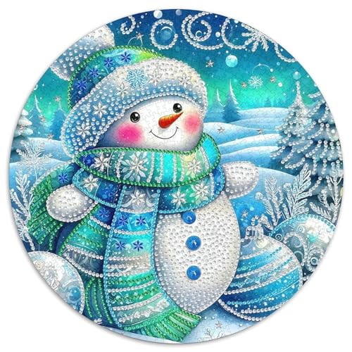 Schneemann 1000-teiliges Puzzle Für Erwachsene Kinder Weihnachten Herausforderndes Puzzle Stress Abbauen Familienspielabende Spielzeug Geschenk 1000pcs (67.5x67.5cm) von PFQHUAIDH