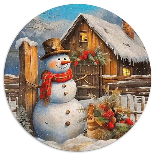 Schneemann 1000-teiliges Puzzle Für Erwachsene Kinder Weihnachten Herausforderndes Puzzle Stress Abbauen Familienspielabende Spielzeug Geschenk 1000pcs (67.5x67.5cm) von PFQHUAIDH