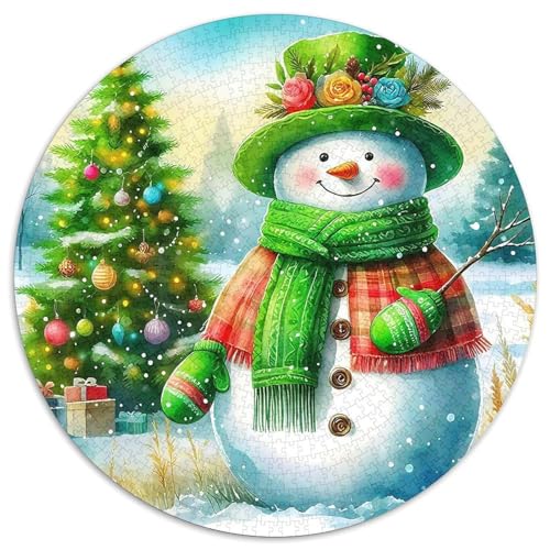 Schneemann 1000-teiliges Puzzle Für Frauen, Männer Weihnachten Anspruchsvolles Puzzle Stress Abbauen Familie Aktivität Spiele Spielzeug Geschenk 1000pcs (67.5x67.5cm) von PFQHUAIDH