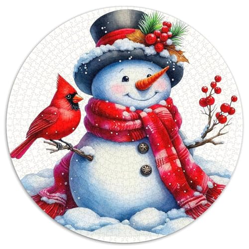 Schneemann 1000-teiliges Puzzle Für Frauen, Männer Weihnachten Anspruchsvolles Puzzle Stress Abbauen Familienspielabende Spielzeug Geschenk 1000pcs (67.5x67.5cm) von PFQHUAIDH