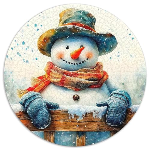 Schneemann 1000-teiliges Puzzle Für Frauen, Männer Weihnachten Herausforderndes Puzzle Entspannend Familienspielabende Geschenk Zum Geburtstag 1000pcs (67.5x67.5cm) von PFQHUAIDH