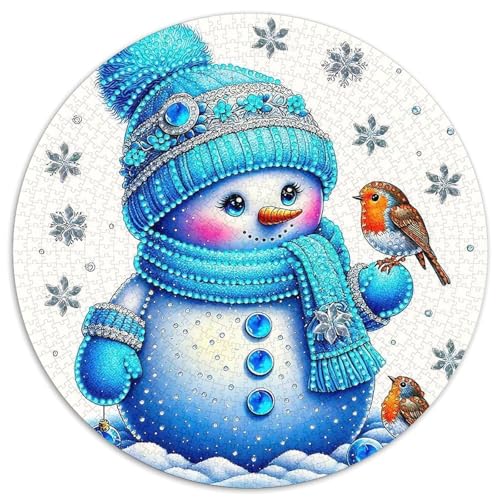 Schneemann 1000-teiliges Puzzle Für Frauen, Männer Weihnachten Herausforderndes Puzzle Stress Abbauen Familie Aktivität Spiele Geschenk Zum Geburtstag 1000pcs (67.5x67.5cm) von PFQHUAIDH