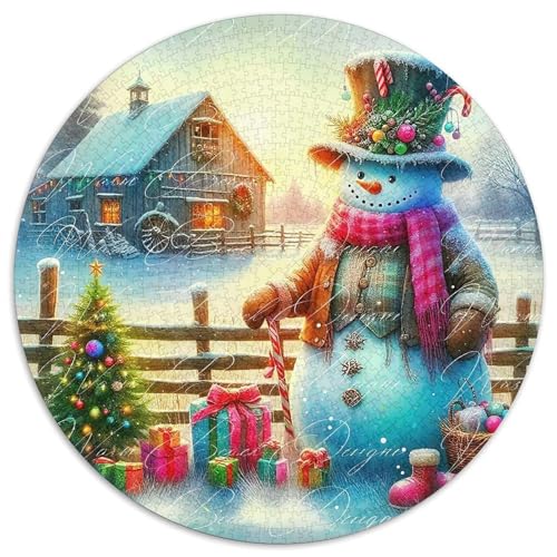 Schneemann 1000-teiliges Puzzle Für Frauen, Männer Weihnachten Herausforderndes Puzzle Stress Abbauen Familienspielabende Geschenk Zum Geburtstag 1000pcs (67.5x67.5cm) von PFQHUAIDH
