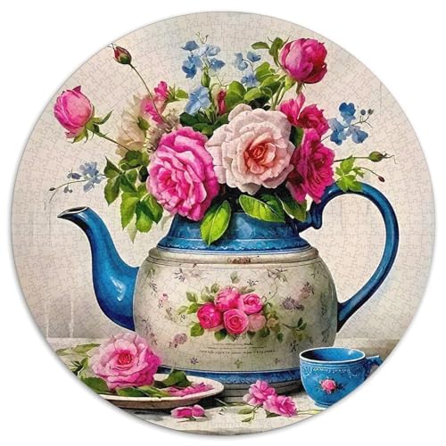 Teekanne 1000-teiliges Puzzle Für Erwachsene Kinder Blumen Anspruchsvolles Puzzle Stress Abbauen Perfekt Für Spieleabende Geschenk Zum Geburtstag 1000pcs (67.5x67.5cm) von PFQHUAIDH
