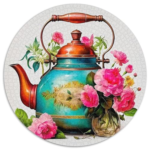 Teekanne 1000-teiliges Puzzle Für Frauen, Männer Blumen Anspruchsvolles Puzzle Entspannend Perfekt Für Spieleabende Spielzeug Geschenk 1000pcs (67.5x67.5cm) von PFQHUAIDH